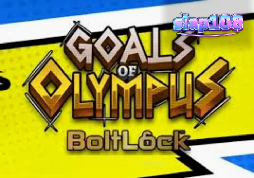 Tampilan grid 5x5 pada slot Goals of Olympus BoltLock dengan elemen Zeus dan sepak bola.